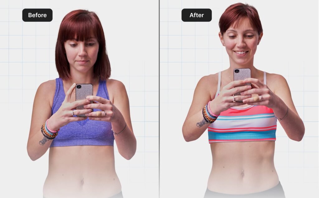 Antes y después de un proceso de transformación física