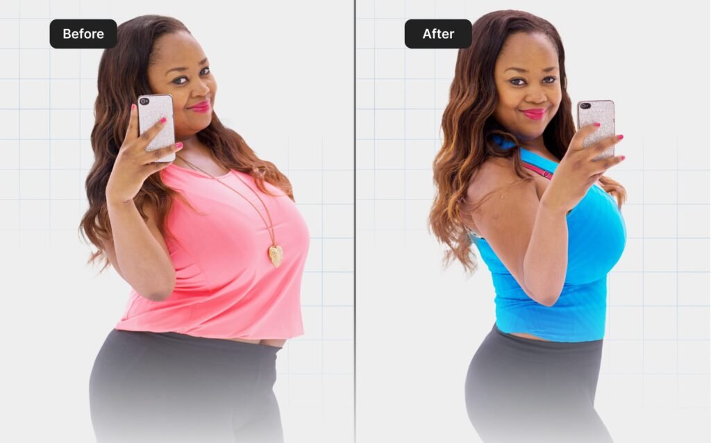 Antes y después de un proceso de transformación física