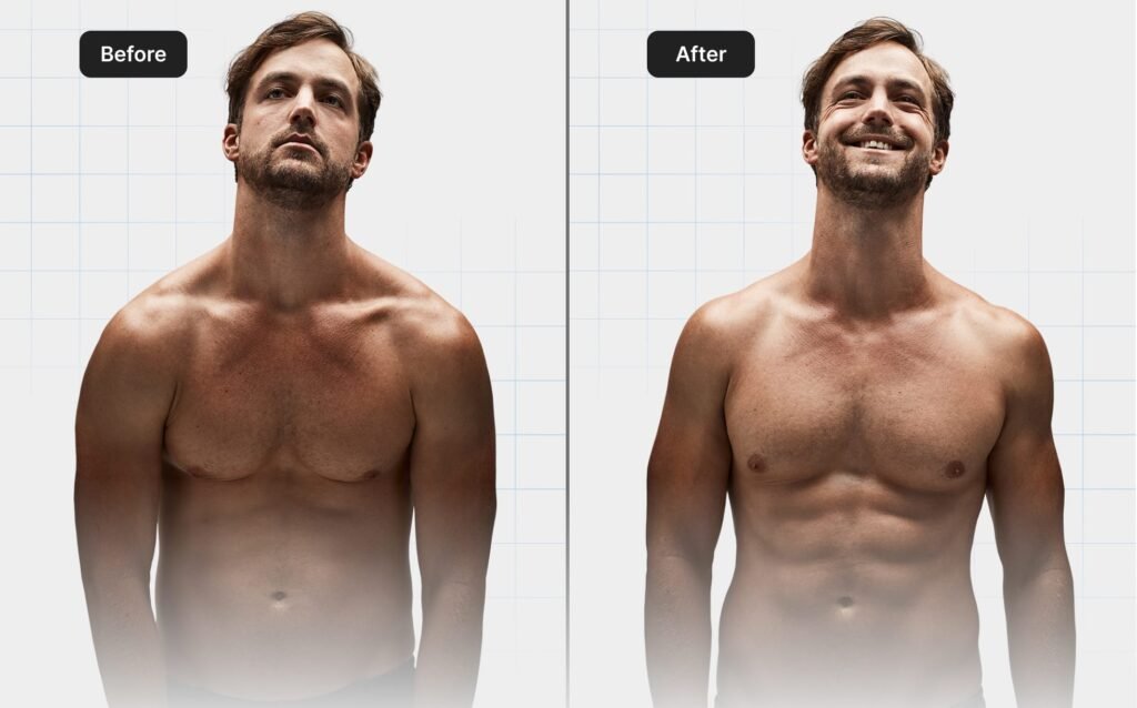 Antes y después de un proceso de transformación física