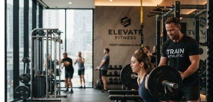 Sesión de entrenamiento personal con barra